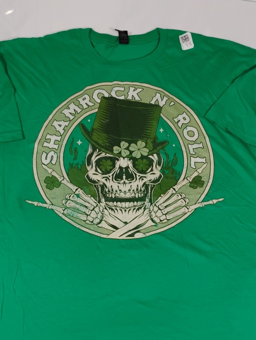 Shamrock N' Roll Green Graphic Tee
